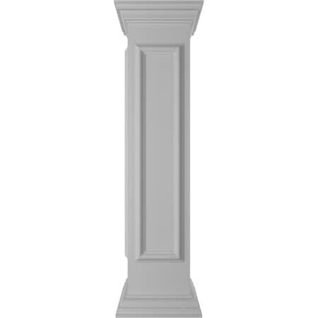 Ekena Millwork 10"W x 48"H Corner Newel Post with Panel, Flat Capital & Base Trim (Installation kit included) NWL10X48CPF0B0